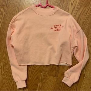 Topshop “girls supporting girls” crop sweatshirt